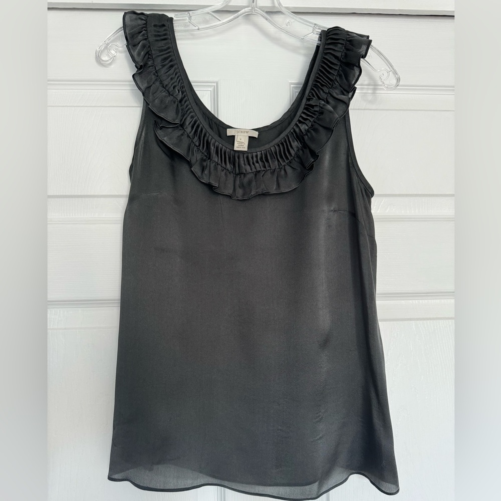 J.CREW | 100% silk scoop neck blouse gray SIZE 4 Style 99696